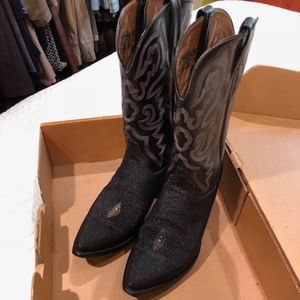Men's Lucchese Black Stingray and Calfskin